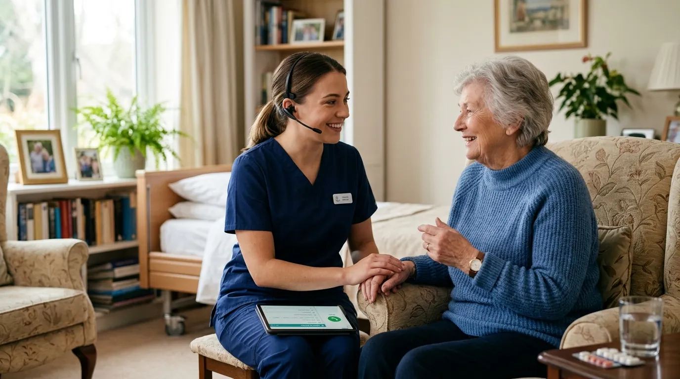 Homecare call center agent supporting patient care coordination