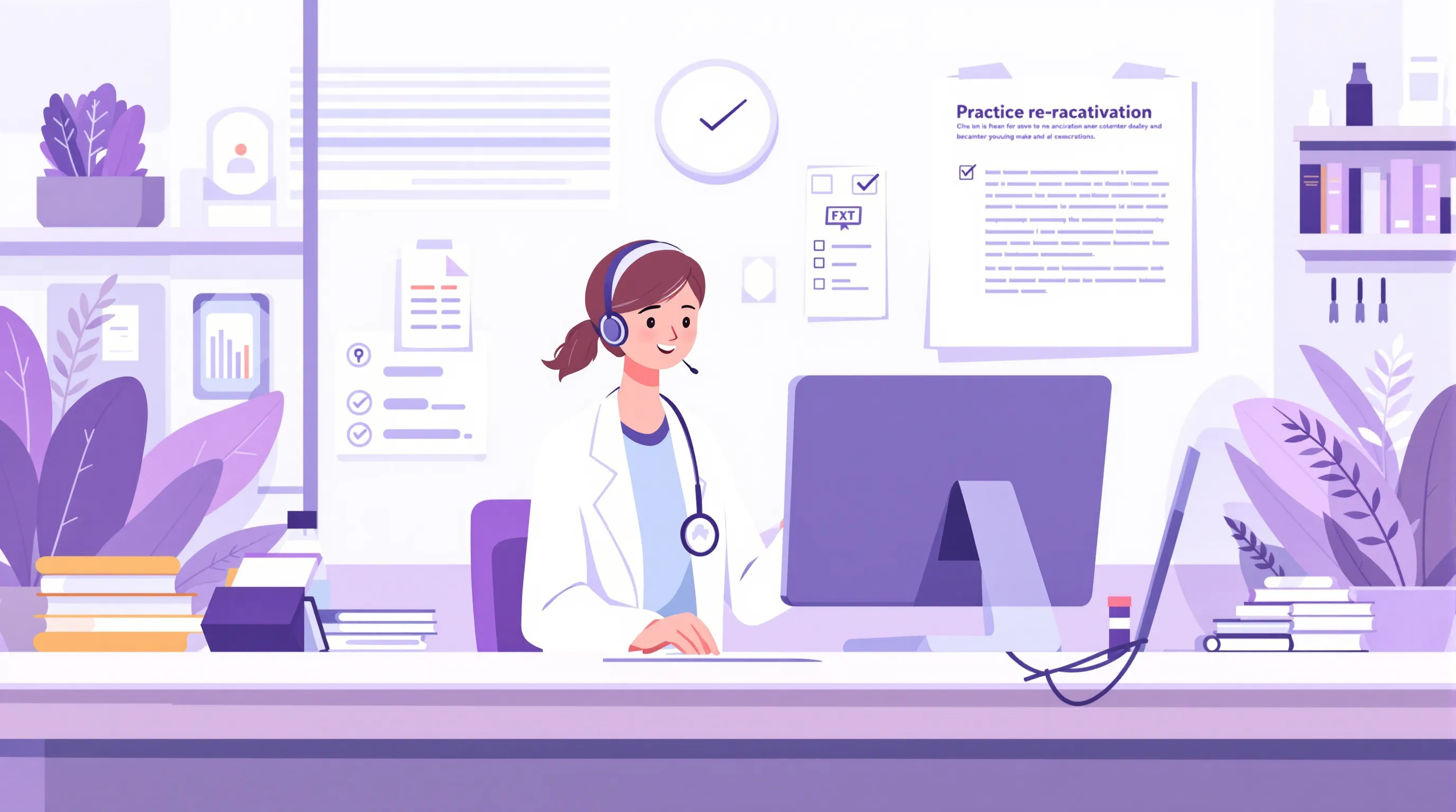 Practice administrator reviewing patient recall list