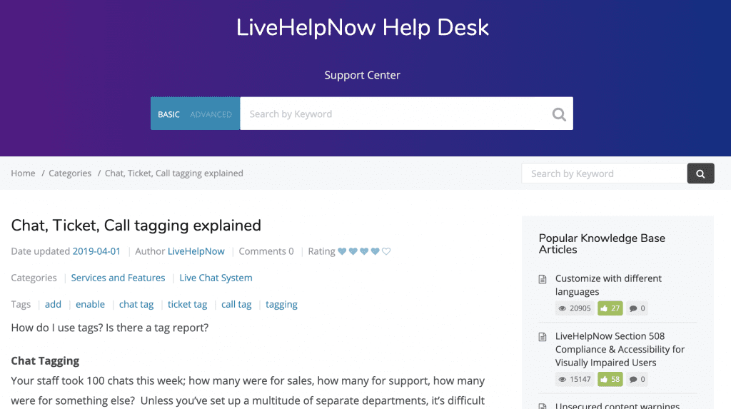 LiveHelpNow Knowledge Base