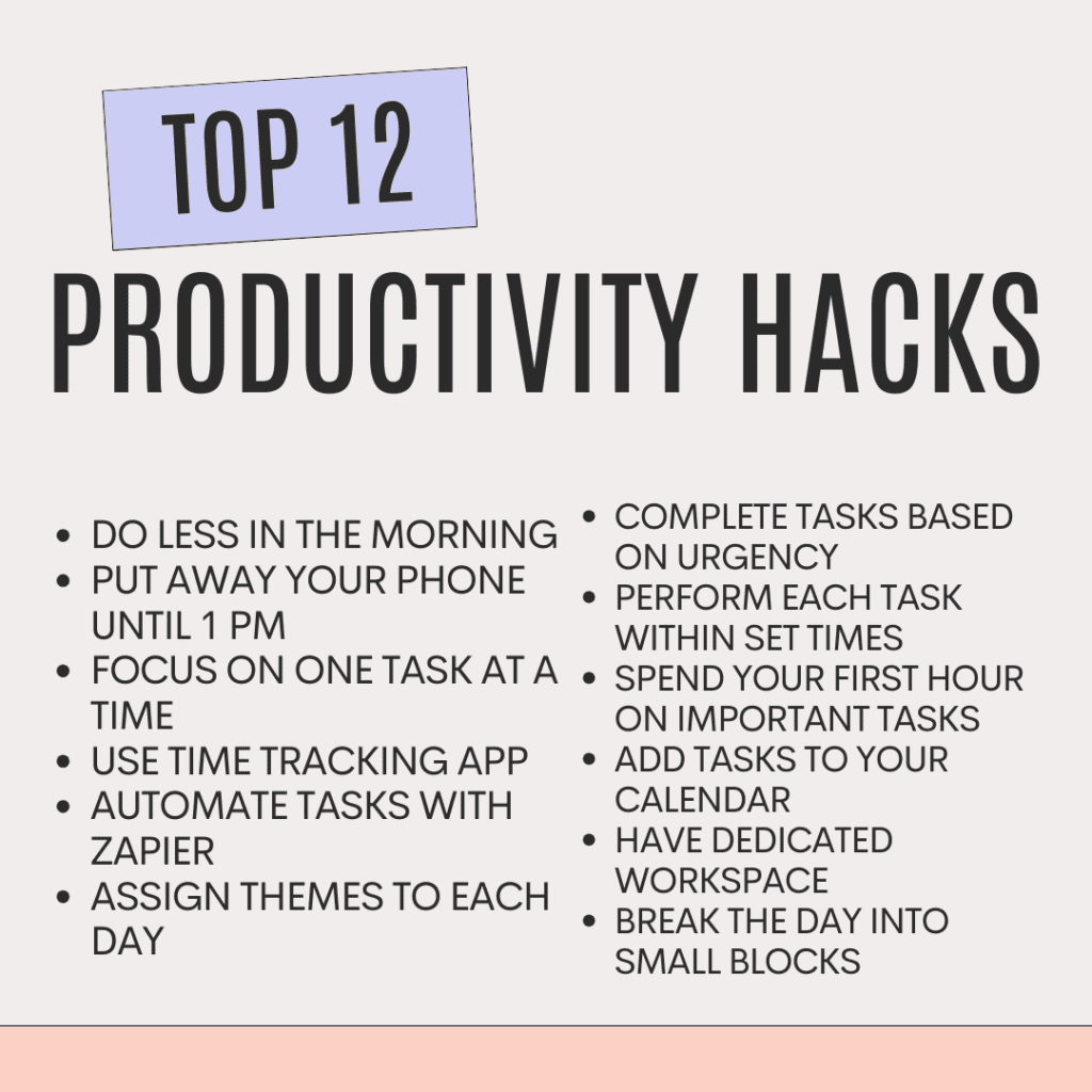 Top 12 hacks