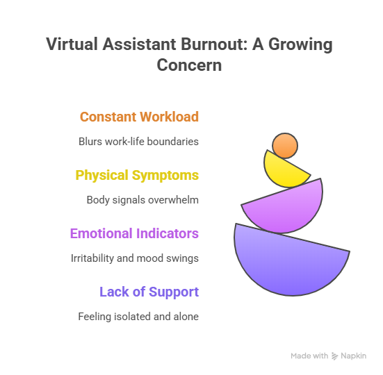 Addressing Burnout and Work-Life Balance for Virtual Assistants 3 Signs of Burnout in Virtual Assistants